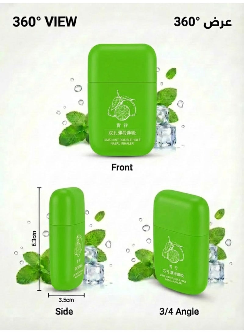 عصي استنشاق الأنف بالليمون الأخضر والنعناع 1 قطعة - ثنائي الفوهات بدون إضافات | قابل لإعادة الاستخدام ومحمول | يخفف من انسداد الأنف ويزيد من التركيز | للبرد والدراسة والقيادة - أسلوب حياة سعودي - Image 5